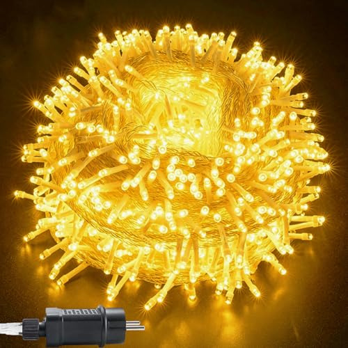MOLVCE LED Lichterkette Außen Strombetrieben 80M 640LED Warmweiß | Weihnachtsbaum Lichterketten mit 8 Modi/Timer/Speicherfunktion, IP44 Wasserdicht für Weihnachten Balkon Garten Party