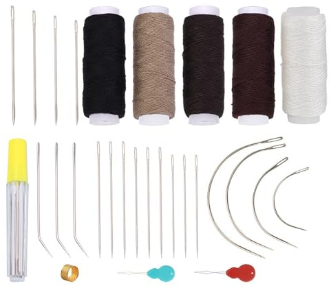 29 Pcs Leather Sewing Kit,Sewing Tool Set with Needles Waxed Thread Thimble for Repair Sofas, Shoes, Handbags
