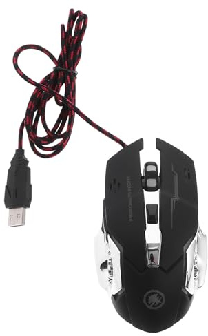 HOUDERCO Souris de Jeu X9 6d Filaire pour Ordinateur, Dpi Réglable, Noire | ABS Noir, Patins Antidérapants et Résistants à L’usure, Puce Professionnelle, Usage Bureau