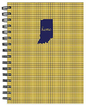 Indiana is Home Yellow Plaid Spiral Journal