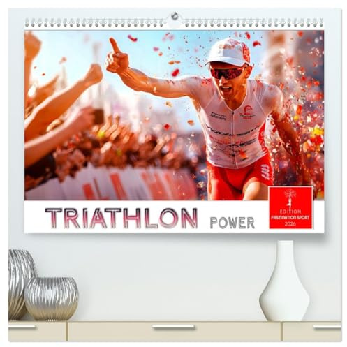 Triathlon Power (hochwertiger Premium Wandkalender 2026 DIN A2 quer), Kunstdruck in Hochglanz: Eine Hommage an die Athleten und die Kraft des Sports. (CALVENDO Sport)