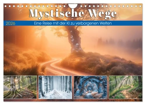 Mystische Wege (Wandkalender 2026 DIN A4 quer), CALVENDO Monatskalender: Mystische Wege ist eine faszinierende Entdeckungsreise durch verborgene Pfade und verwunschene Wege. (CALVENDO Natur)