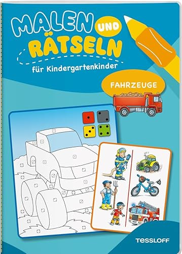 Malen und Rätseln für Kindergartenkinder. Fahrzeuge: Suchen, Zählen, Zuordnen, Verbinden für Kinder ab 3 Jahren (Mal- und Rätselbücher)