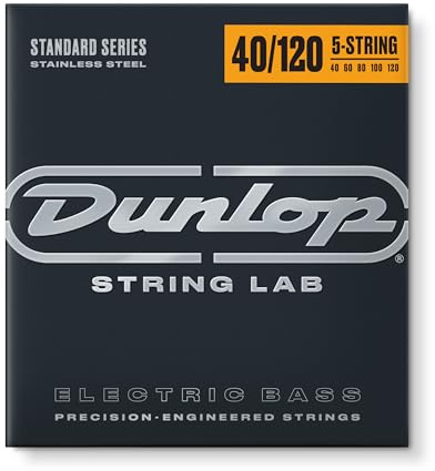 Dunlop DBS40120 Light 5 String 40-120 Stainless Steel Bass Guitar Strings