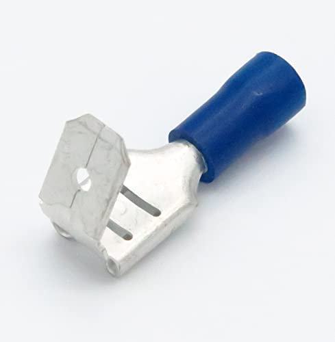 Electrical Connectors - 100x Piggyback Feed Terminals Spade Crimp Lucar - Blue - FREE FIRST CLASS UK POSTAGE!