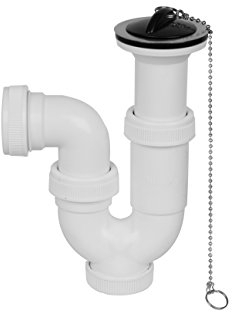 Aqualy BO-43451 Sifón Curvado para Lavabo y Cocina, con válvula