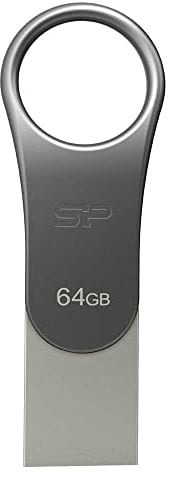 Silicon Power 64 GB Mobile C80 Dual Speicherstick für der U89 Mobile Geräte bereit – Titan/Zink