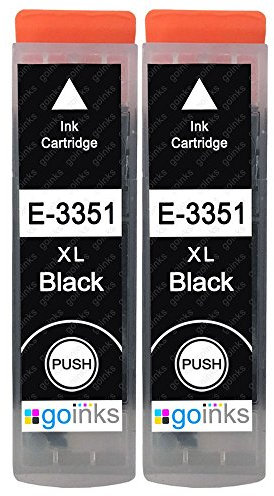 Go Inks 2 Cartouches d'encre Noire pour remplacer Epson E-T3351-2 (33XL Séries) Compatible/Non-OEM pour Epson Expression Premium Imprimantes Haute capacité (XL)