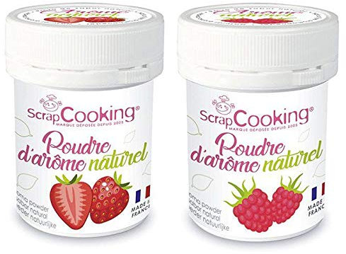 Arômes alimentaires naturels en poudre - fraise et framboise - 2 x 15 g