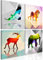 murando - Wandbilder Set Tiere 40x40 cm 4 Teilig je 20x20 Vlies Leinwandbild Kunstdruck modern Wandbilder XXL Wanddekoration Design Wand Bild mehrteilig Geometrisch Kinderzimmer Abstrakt bunt
