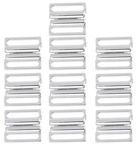 perfk 10 Pezzi in Lega Reggiseno Bikini Clip Gancio Fermagli Cinghia di Fissaggio Reggiseno per Biancheria Intima Accessori, Argento, 19 Millimetri