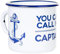 MUGSY I Emaille Tasse You can call me Captain - 330 ml Outdoor Tasse mit Spruch, bruchsicherer Emaille Becher | Weiß