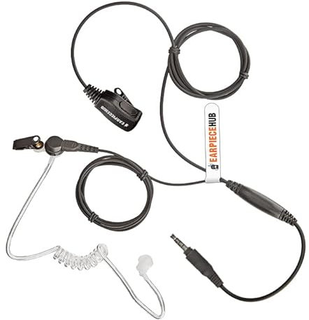 Earpiece Hub Bodyguard Style Covert Radio Earpiece Compatible with Samsung Phone (3.5mm Jack)