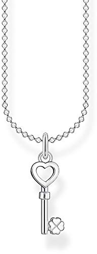 Thomas Sabo Damen Halskette Schlüssel mit Herz 925 Sterlingsilber, 38-45 cm Länge