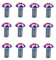 Titanium Bolt Mountain MTB Bike Bicycle Disc Brake Rotor Screws 12PCS