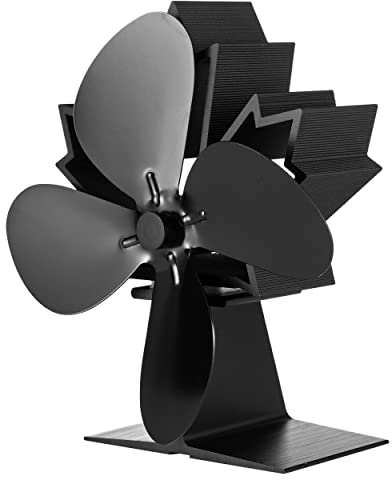 Kaminofen-Ventilator, Lüfter für Kaminofen Kamin Ofen, Kaminventilator, Ofenventilator, Kaminlüfter, Kaminventilator mit 4 Blättern, Kaminzubehör, Ofenzubehör, Lüfter für Kaminofen Holzofen Pelletofen