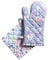 Maison d' Hermine Sweet Rose Lavender Ensemble de Gants de Four de (19cm x 33cm) et maniques de (20cm x 20cm), 100% Coton, pour grillades, Pâques