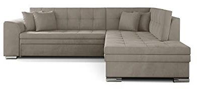 All4All Ecksofa Antonia mit Schlaffunktion Polstersofa Sofa Couch Eckcouch Wohnlandschaft Möbel 23 (Paros02, Rechts)