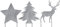weihnachtlicher Deko-Stecker Garten-Stecker 3 Motive Stern-Hirsch-Tanne Sortiert Preis für 3-er Set Metall hellgrau