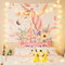 LNXSESN Wandteppich Einhorn Pferd Blume Wandtuch Polyester Deko Schlafzimmer Wandbehang Wanddeko Wohnzimmer Tapestry Aesthetic Room Decor Wand Zimmer Deko Aesthetic Wandteppiche 75x100cm