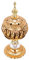 Cabilock Metall Weihrauchbrenner Vintage Räuchergefäß Golden Arabischer Weihrauchbehälter Räucherschale Desktop Ornament für Wohnzimmer Deko Aromatherapie