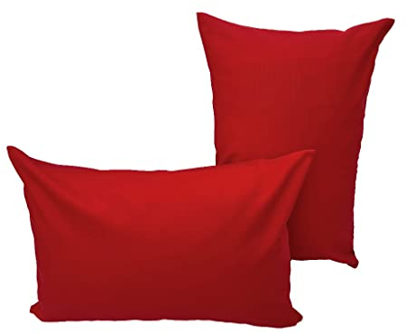Lemos Home Kissenbezug Kissenhülle Dekokissen 2 Stück aus 100% Baumwolle Kollektion Konzept, Farbe & Größe wählbar (Kissenhülle 2er Set - 50x30cm, Rot)