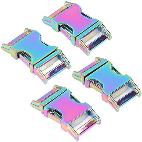 Paracord Zubehör, Paracord Verschluss, Seitliche Entriegelungsschnalle, 1.85 x 0.98 4 Stück Zinklegierung Metallschnalle Klickverschluss Metall Steckschnalle für Rucksack-Hundehalsband