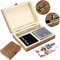 Holzsammlung Juego de Vaso de Whisky con Caja, Set de Piedras de Whisky de Borbón con 9 Piedras de Vino de Granito Reutilizables, Pinza y Bolsa de Terciopelo para Vino/Vodka/Ginebra/Bourbon