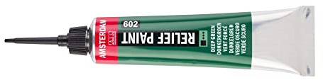 Amsterdam Relieffarbe - Dunkelgrün 602-20 ml - Deckend, lichtecht, auf Wasserbasis, 3D-Effekte