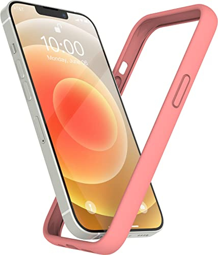 K TOMOTO Kompatibel iPhone 12 Mini Bumper Case (5,4 Zoll), Weiche Flüssigsilikon [Stoßabsorbierend] [Erhöhter Kantenschutz] [Fallschutz] [MagSafe Kompatibel] Rahmen, Koralle