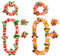 AWCIGG Hawaii Kette Set, Weiß Rot Orange Rosa Hawaii Blumenkette Stirnband und Armband, Blumenkette mit Grünen Blättern, Hohe Dichte Hawaii Kette Blumen, Hawaii Luau Beach Party Dekorations