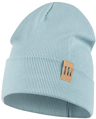 Smarilla Mütze Junge Kinder Beanie Herren gerippt, Größe: 54-56, Farbe: Türkis