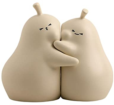 LOVIVER Hugging Birnen-Buchständer, Keramik-Buchstütze, feine Verarbeitung für Zuhause, Büro, Tisch- und Schreibtischdekoration, wunderbares Geschenk, Weiß Größe S