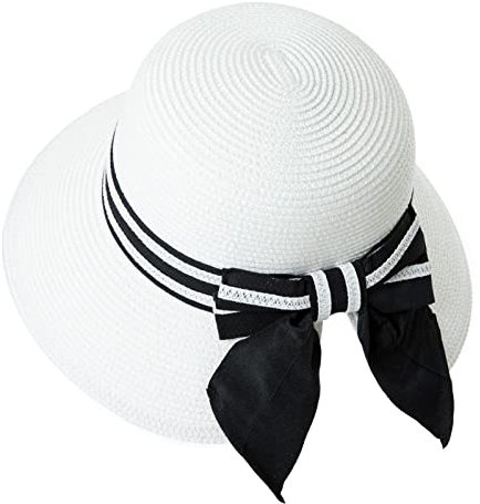 Comhats Ladies Sun Hats for Women Straw Beach Summer Hats Packable UPF 50 UV Protection Sunhat Wide Brim Hats Travel Holiday 89016_White Large