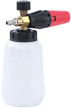 Aim Tools Snow Foam Lance Foam Cannon New Generation Adjustable Spray Nozzle 1/4 Quick Release Connector 1L Pressure Washer Gun Soap Dispenser Bottle for Car Washing Cleaning
