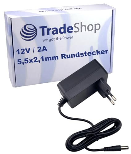Trade-Shop AC Netzteil kompatibel mit Brother P-Touch H500, P750W Beschriftungsgerät, DC 12V, 2.0A