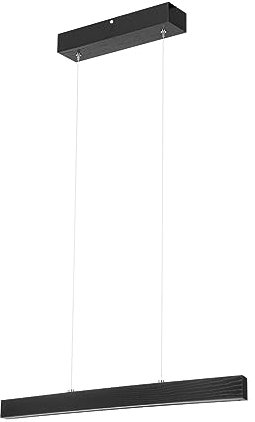 alfalux Lampe LED Hängelampe aus Holz Wohnzimmer Esszimmerlampe Hängeleuchte Pendelleuchte Esstischlampe Küchenlampe Höhenverstellbar 60 cm Dimmbar DIMLED60KB-3K-SCHWARZ