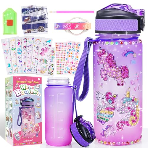Griopi Craft Kits for Kids, Toys for Girls 3-12, Unicorn Gifts for Girls Age 4-10, Arts and Crafts, Water Bottle