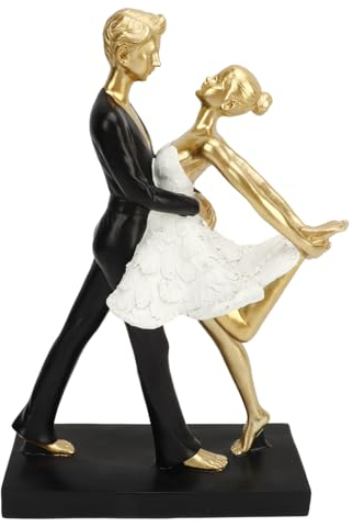 KAKAKE Paar Tanzende Skulpturen-Dekoration, Elegante, Vielseitige Paar Tanzende Statue aus Harz für Zuhause (7130W-01)