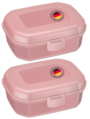 Westmark 2 x Snack Box Contenitore per Pane, con Chiusura a Scatto, Altezza 7.4 cm, Plastica, Rosa, 235222EP