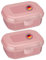 Westmark 2 Brotdosen/Snackboxen -Maxi- 935 ml, mit Klick-Verschluss, Höhe: ca. 7,4 cm, Kunststoff, Rosa, 235222EP