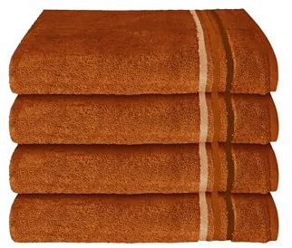 Schiesser Frottier Handtuch Skyline Color im 4er Set | 100% Baumwolle aus nachhaltiger Produktion | saugstark, weich, farbecht | 50x100cm | Terrakotta
