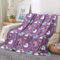 EHOMERY Kuscheldecke Lieblingsmensch Warme Decken Für Den Winter Kuscheldecke Lustig Decke Personalisiert Einhorn Karikatur Camping-Decke Lila 130x100cm