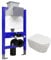 Bathroom 820MM Concealed Cistern with Rimless Round Wall Hung Toilet