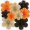 EASY JOY Brown Hanging Paper Flower Fans 9PCS Autumn Party Decorations Orange Paper Flower Decorations for Golden Autumn Harvest Fall Wildflower Party Classroom Home Wedding Garden Decorations