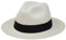Traditional Foldable/Rollable Genuine Panama Hat - White with Black Band - 60cm
