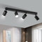 CANMEIJIA 4 Focos Lampara Techo Plafon LED Techo Gu10 Focos LED Interior Techo Rotación de 350° Ajustable Lamparas de Techo Dormitorio Adecuado para Dormitorio Pasillo Salón Ferroso (Sin Bombilla)