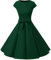 Dressystar Rockabilly Kleider Damen 50er Jahre Cocktailkleid Kleidung Vintage Petticoat Kleid 1956 DarkGreen M
