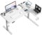 COWISH Electric Standing Desk 120x60cm Sit Stand Table Height Adjustable L Shaped Standing Desk with Built-in Power Outlet & Memory Smart Panel, White