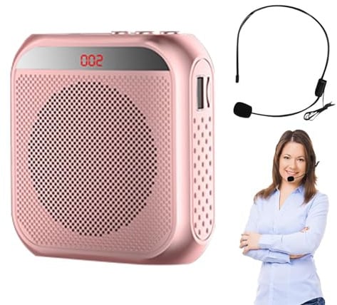 Amplificatore vocale personale, altoparlante per guida turistica con | batteria ricaricabile da 2200 mAh, microfono cablato e amplificatori, altoparlante per insegnanti, allenatori, guide